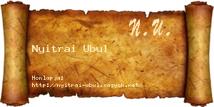 Nyitrai Ubul névjegykártya
